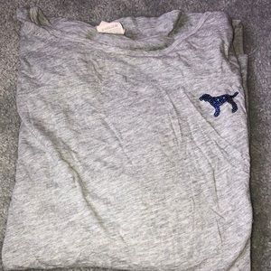 Grey PINK 3/4 sleeve shirt